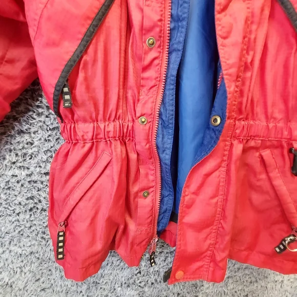 Columbia Sportswear Company Raincoat Kids 10/12 Red Doubled - Picture 8 of 9
